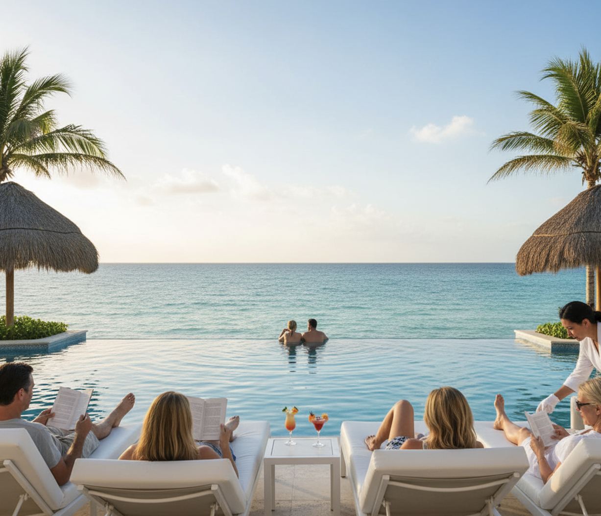 Piscina de resort tranquilo tranquilo