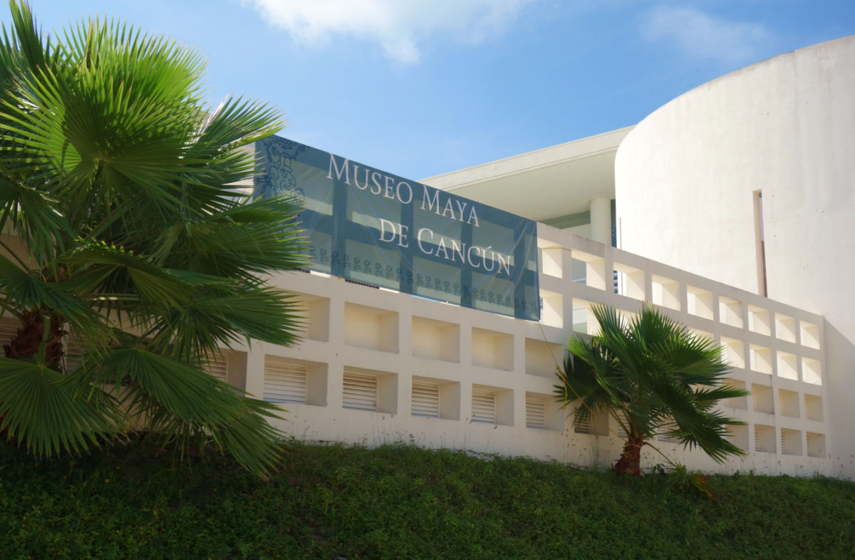 Cancún, México -15 de julio de 2017- Vista del Museo Museo de Cancún Cancún Museo maya ubicado en la zona hotelera en Cancún, México