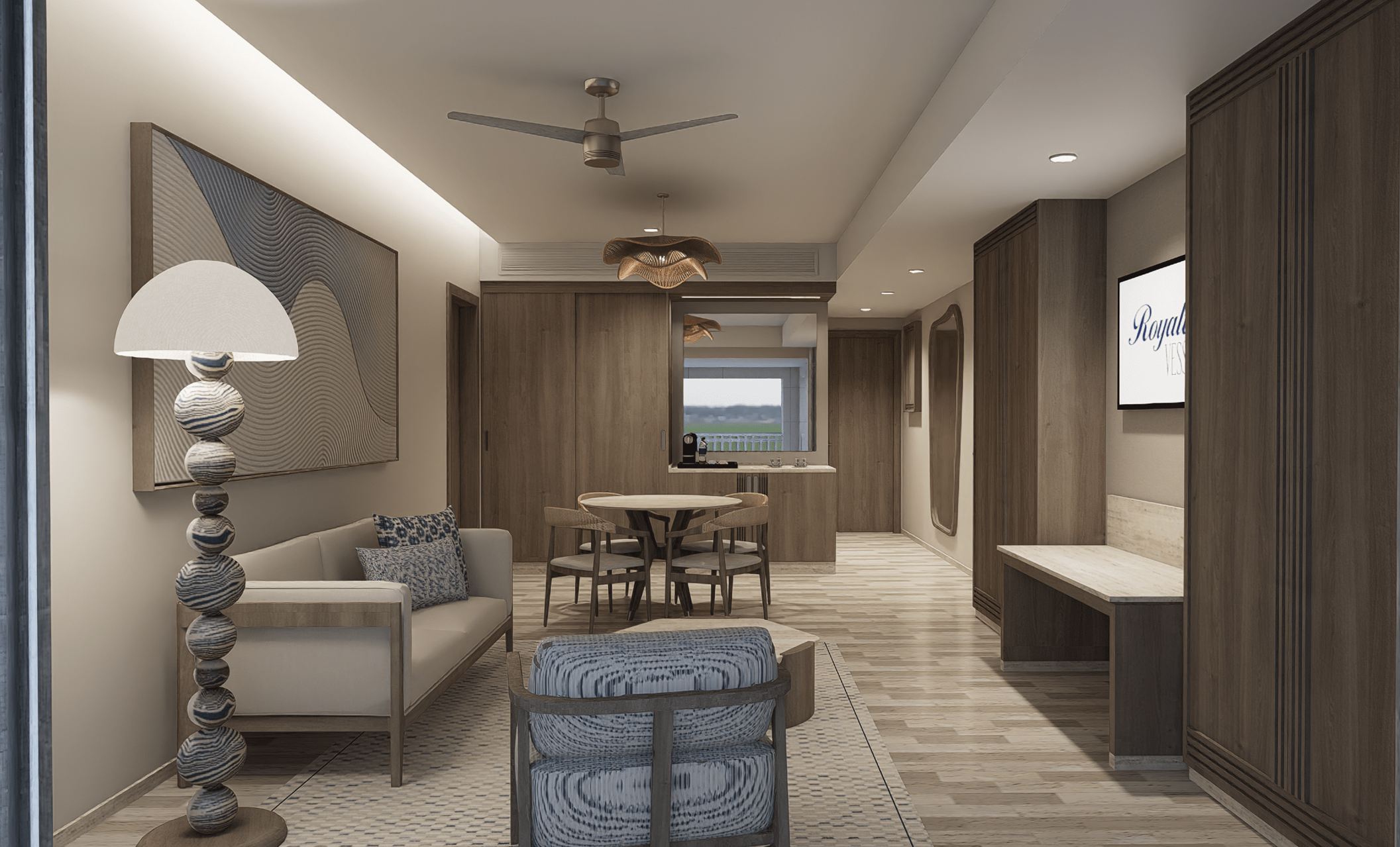 Camas plegables en la sala de estar