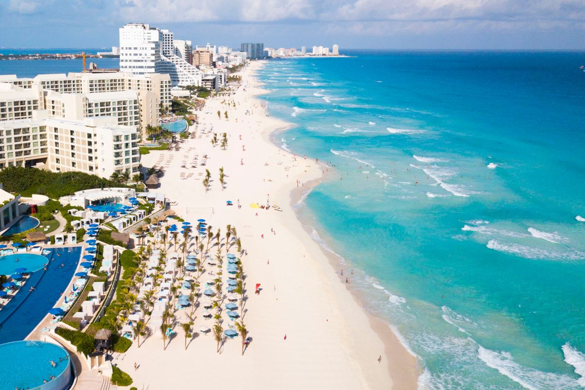 Playa de turistas de Cancún 