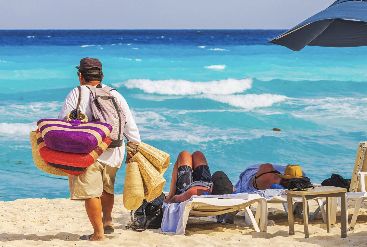 Vendedor de playa de Cancún