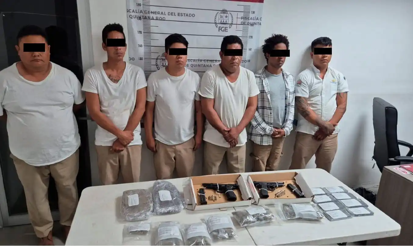 Seis detenidos en investigación nocturna de célula criminal de Isla Mujeres