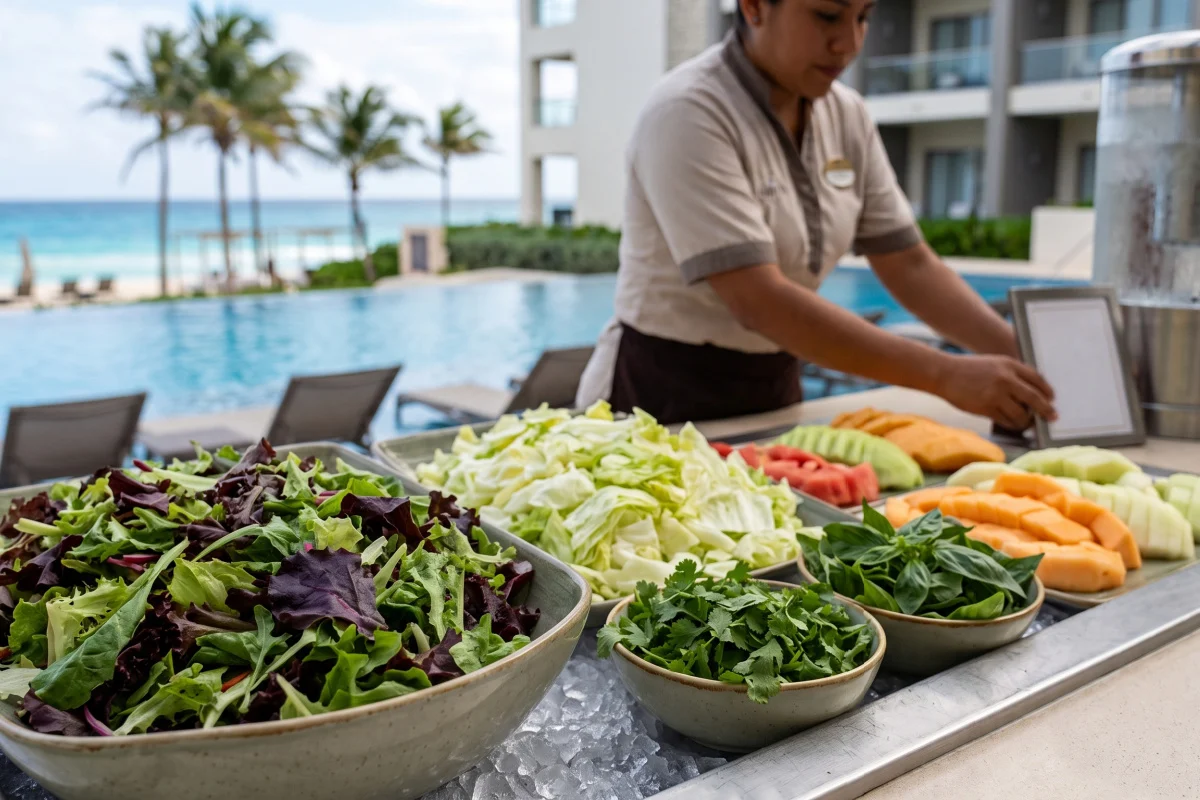 Ensaladas en un Resort de Cancún